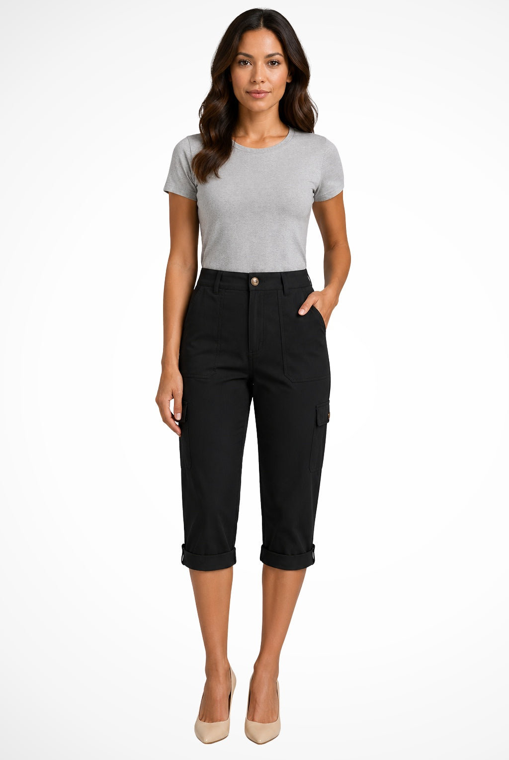 Berta | Pantalones Cargo Mujer Cortos Bolsillos Laterales
