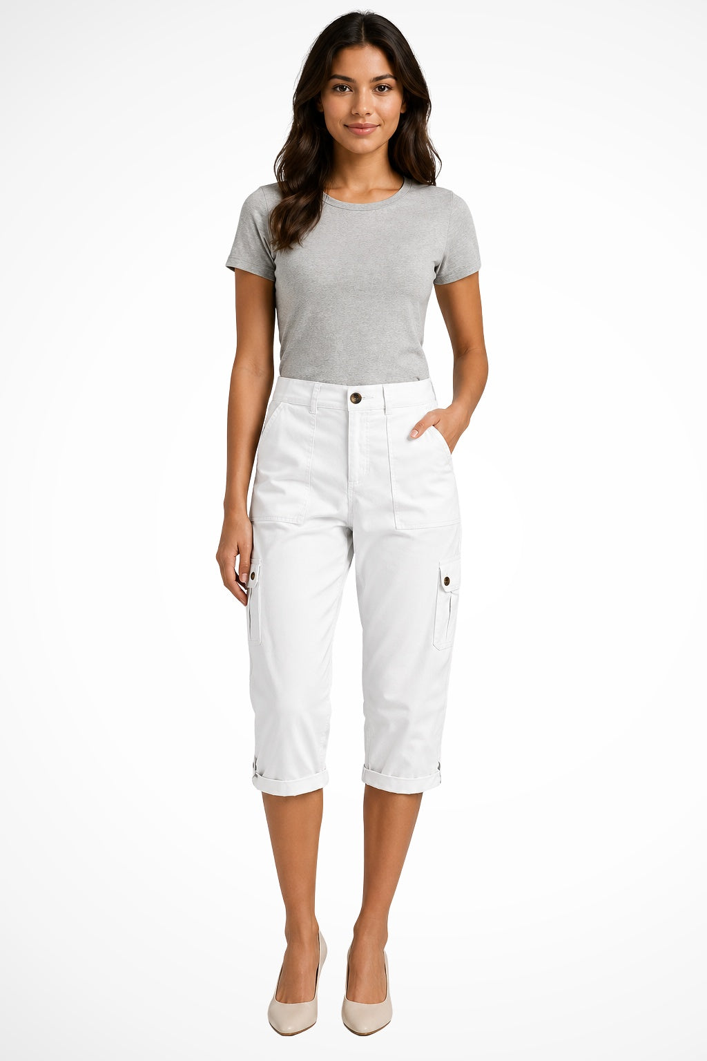 Berta | Pantalones Cargo Mujer Cortos Bolsillos Laterales