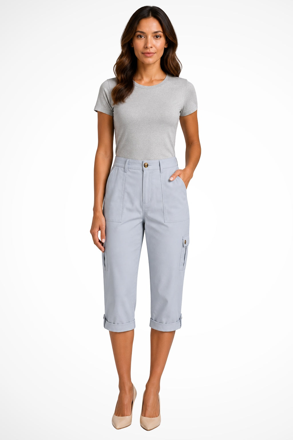 Berta | Pantalones Cargo Mujer Cortos Bolsillos Laterales
