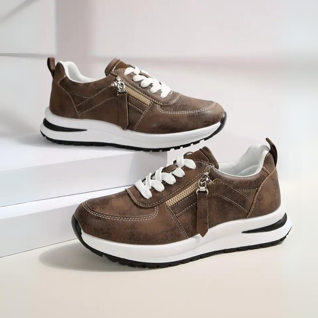 Berta | Zapatillas de Vestir Mujer con Cremallera Lateral Cordones