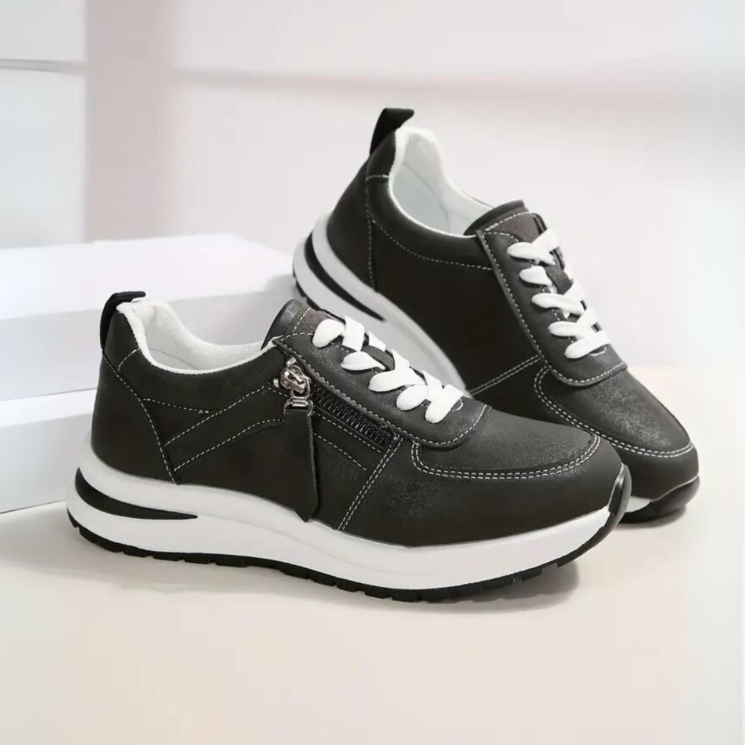Berta | Zapatillas de Vestir Mujer con Cremallera Lateral Cordones