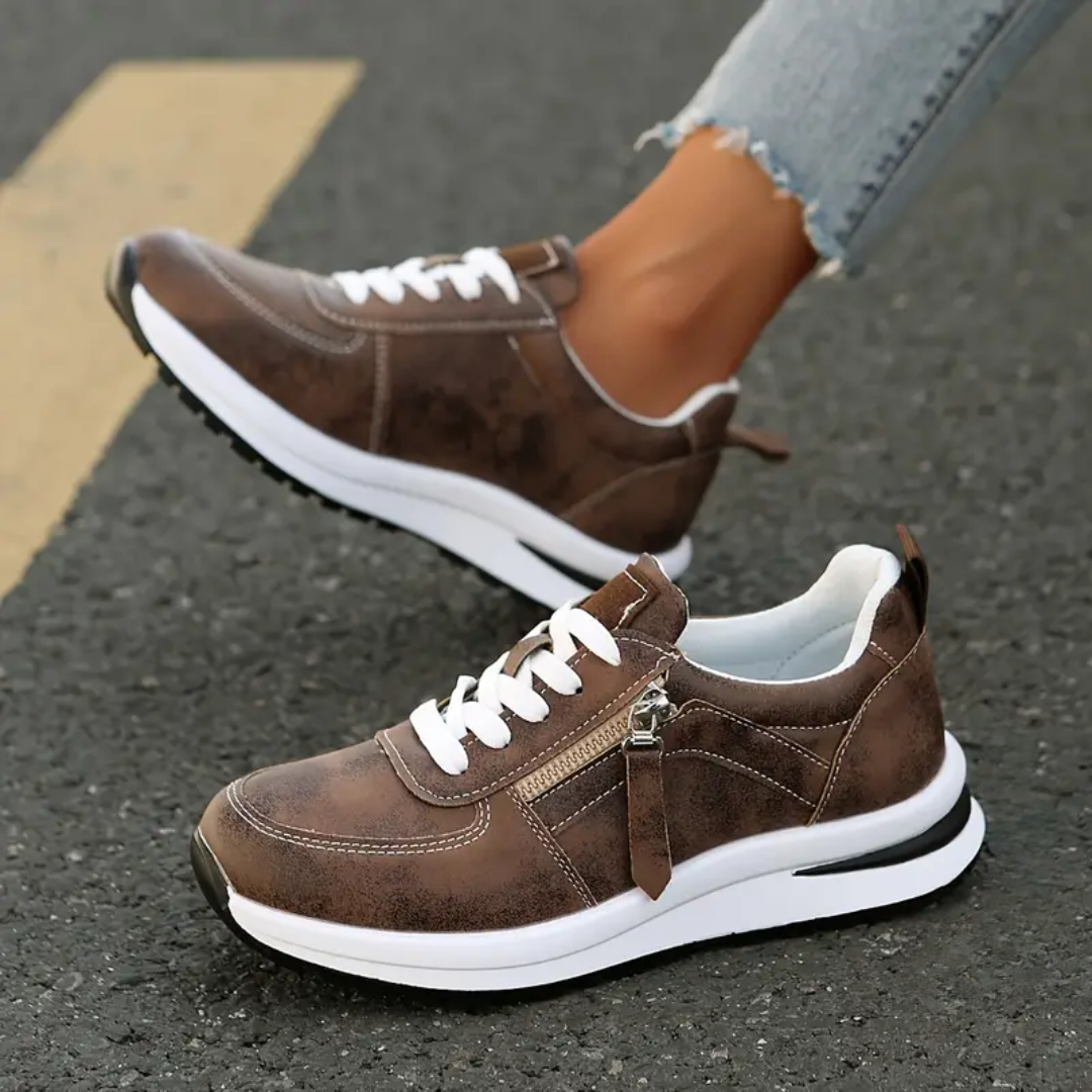 Berta | Zapatillas de Vestir Mujer con Cremallera Lateral Cordones