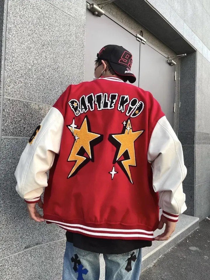 Biel | Varsity Jacket Hombre Bordado Oversize
