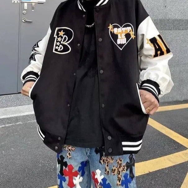 Biel | Varsity Jacket Hombre Bordado Oversize