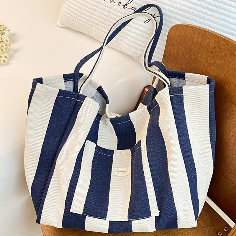 Bolso Shopper de Rayas Mujer Gran Capacidad