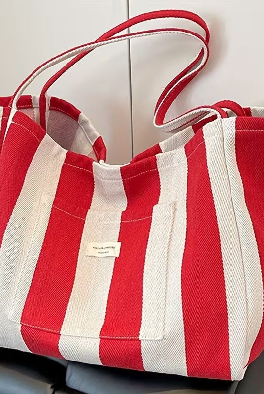 Bolso Shopper de Rayas Mujer Gran Capacidad