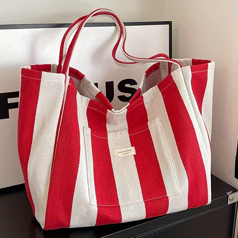 Bolso Shopper de Rayas Mujer Gran Capacidad