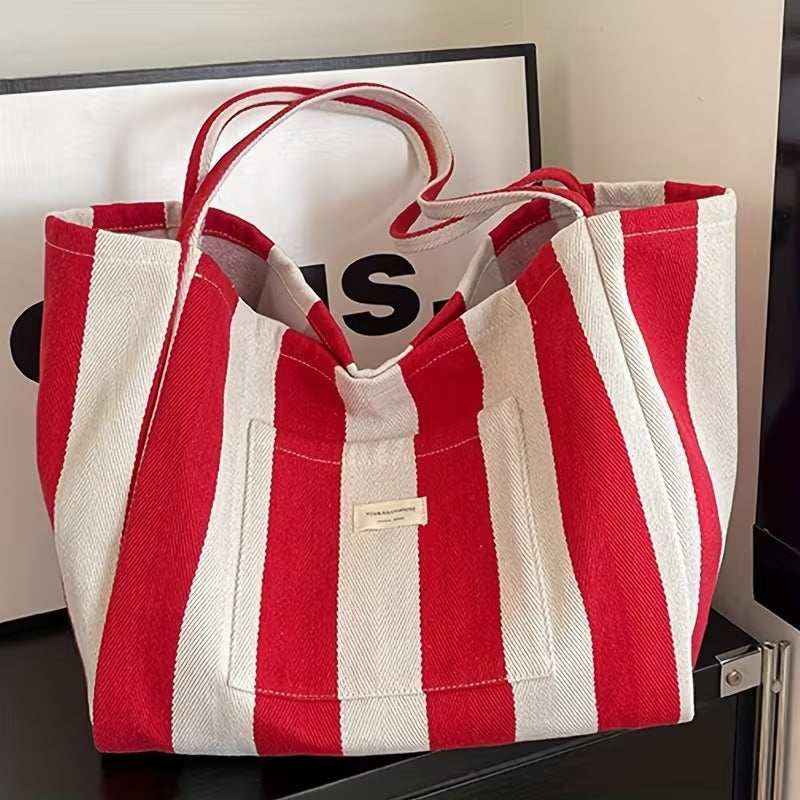 Bolso Shopper de Rayas Mujer Gran Capacidad