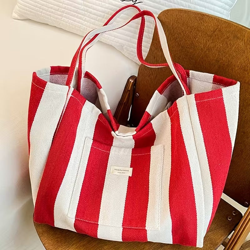 Bolso Shopper de Rayas Mujer Gran Capacidad
