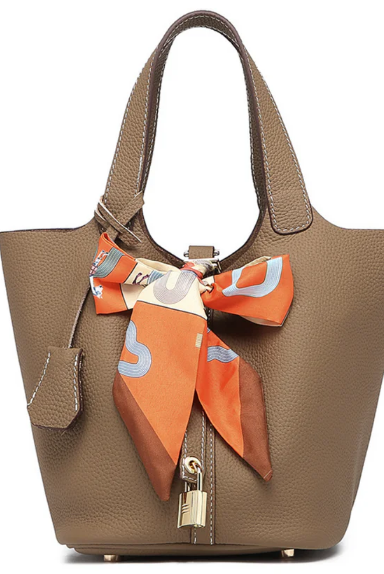 Bolso Tote con Pañuelo de Seda Mujer Tipo Shopper