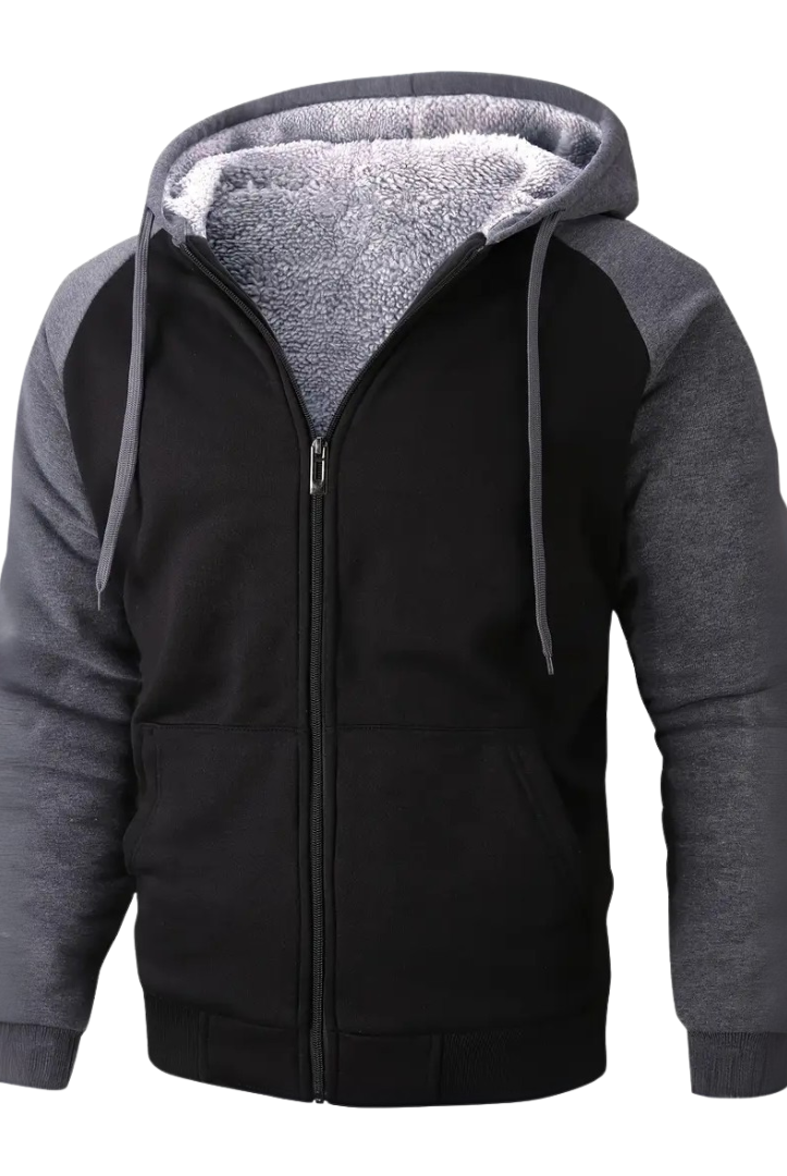 Borja | Sudadera con Cremallera Hombre Forro Sherpa con Capucha