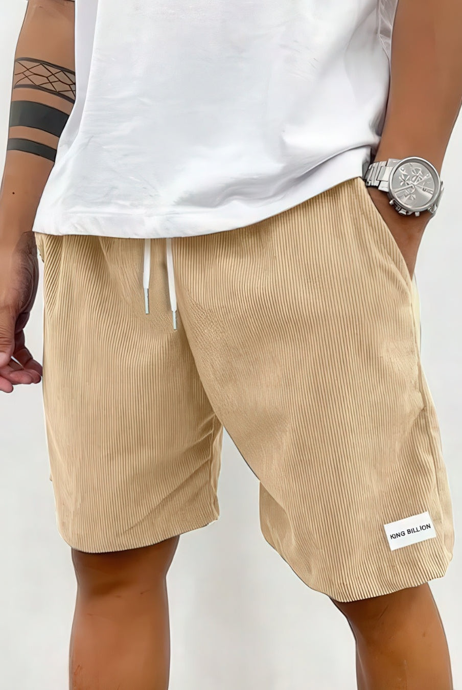 Bruno | Pantalones Cortos de Pana Casual Hombre Corte Suelto