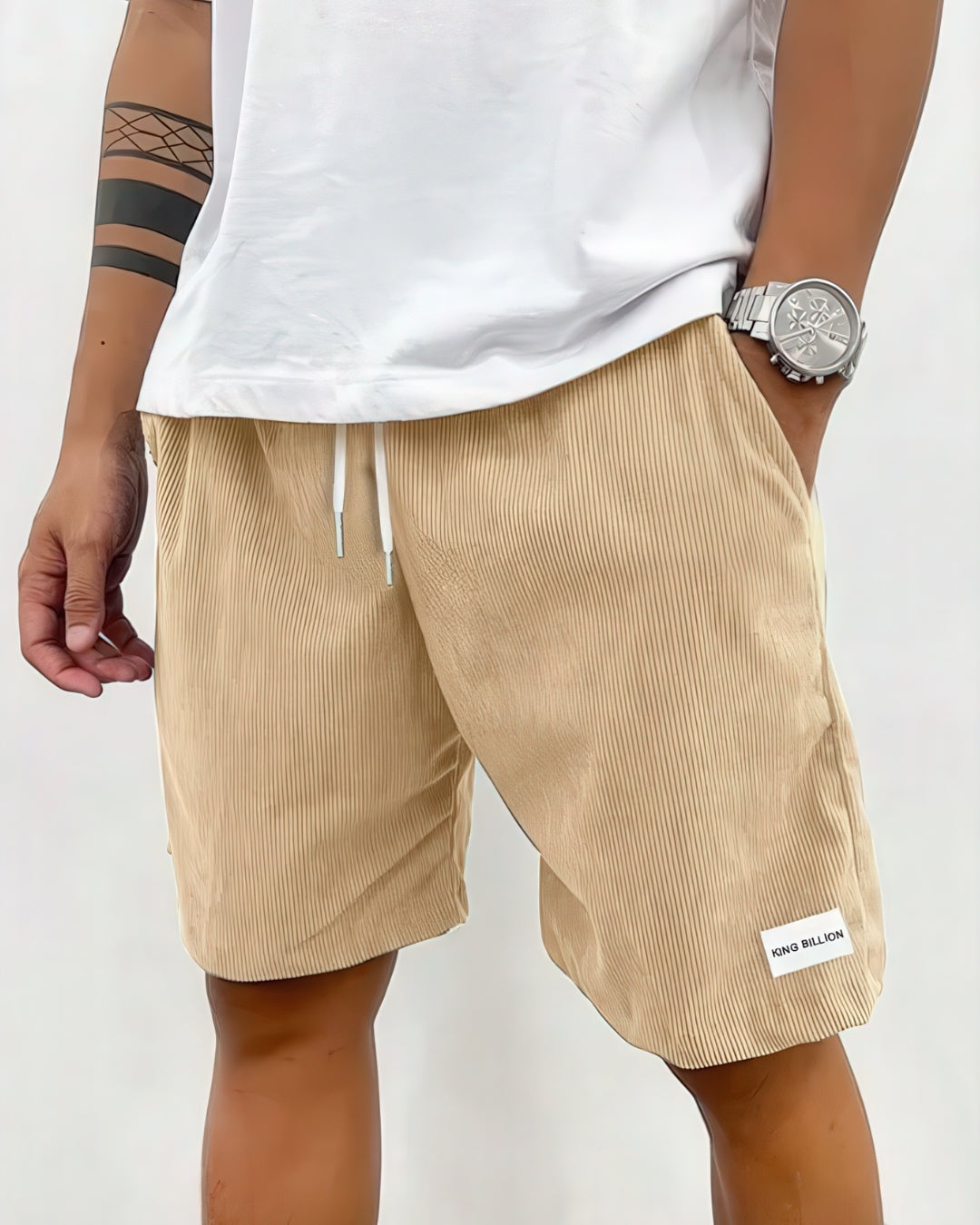 Bruno | Pantalones Cortos de Pana Casual Hombre Corte Suelto