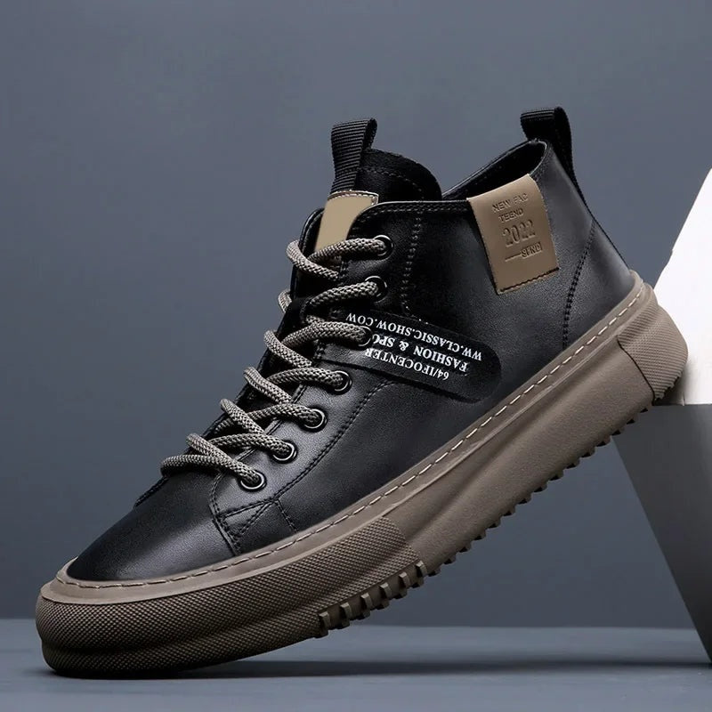 Bruno | Zapatillas Casual de Cuero Hombre Cordones