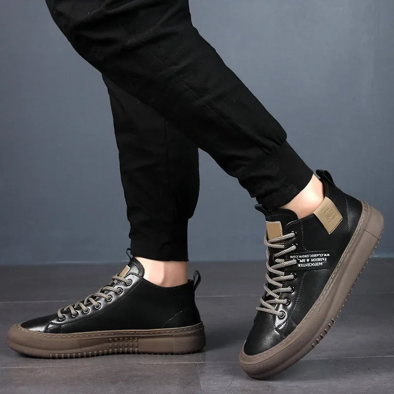 Bruno | Zapatillas Casual de Cuero Hombre Cordones