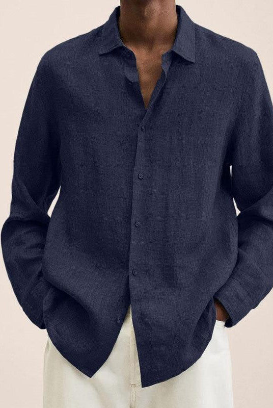 Camisa de Manga Larga Hombre Cuello Clásico