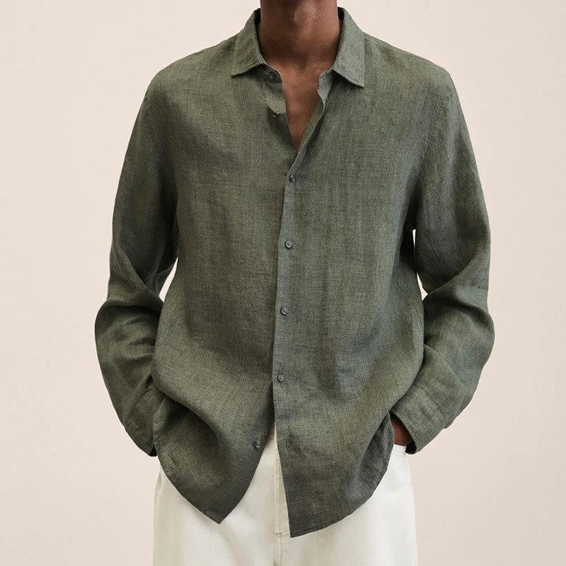 Camisa de Manga Larga Hombre Cuello Clásico