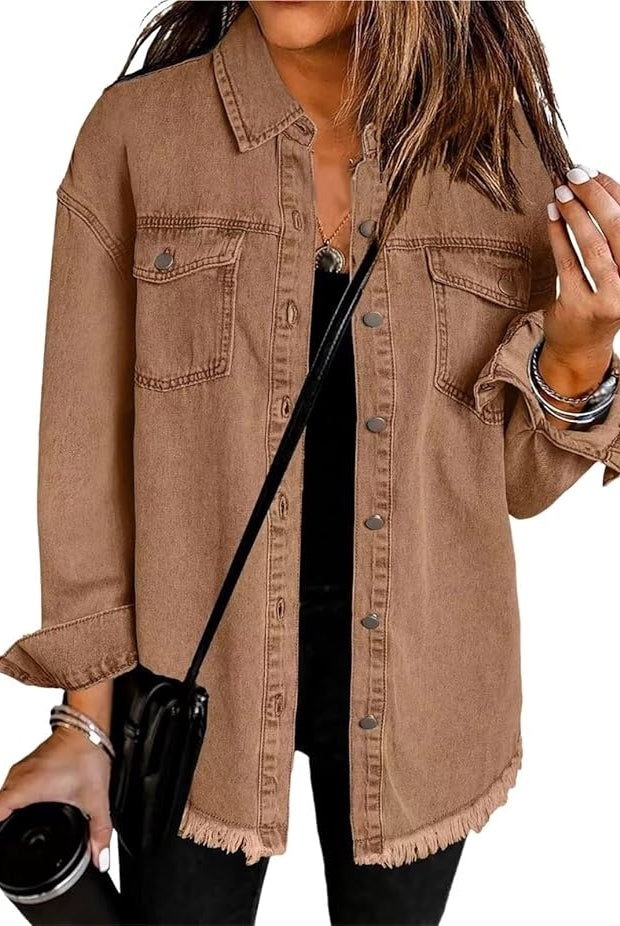 Carla | Camisa Vaquera Oversize Mujer Manga Larga Bolsillos
