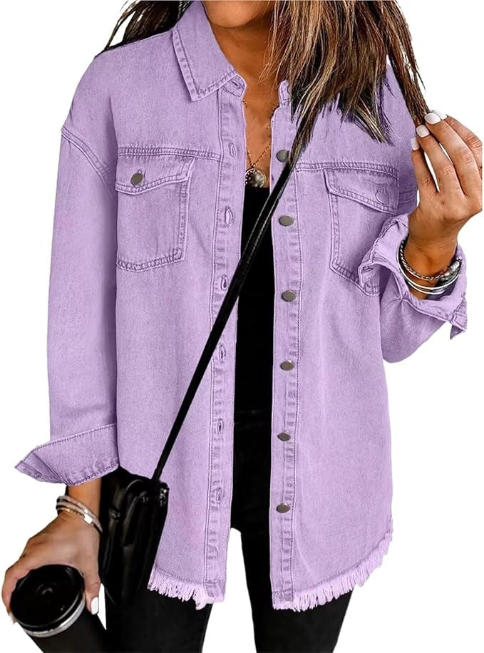 Carla | Camisa Vaquera Oversize Mujer Manga Larga Bolsillos