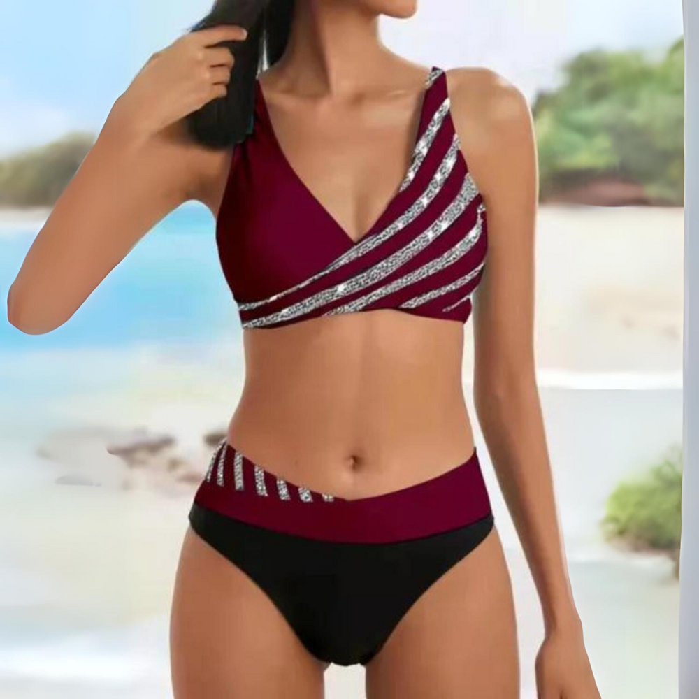 Carmela | Bikini de Talle Alto Mujer Escote V Cruzado