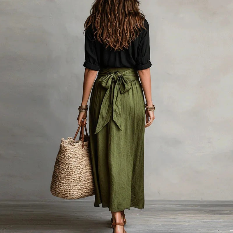 Carmen | Conjunto de Lino de Dos Piezas Mujer Blusa y Falda