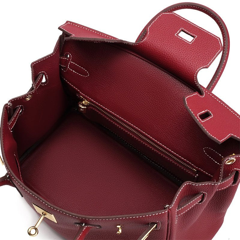 Cayetana | Bolso de Mano de Piel Mujer Asas Dobles Herrajes