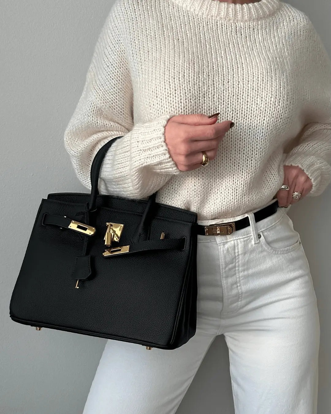 Cayetana | Bolso de Mano de Piel Mujer Asas Dobles Herrajes