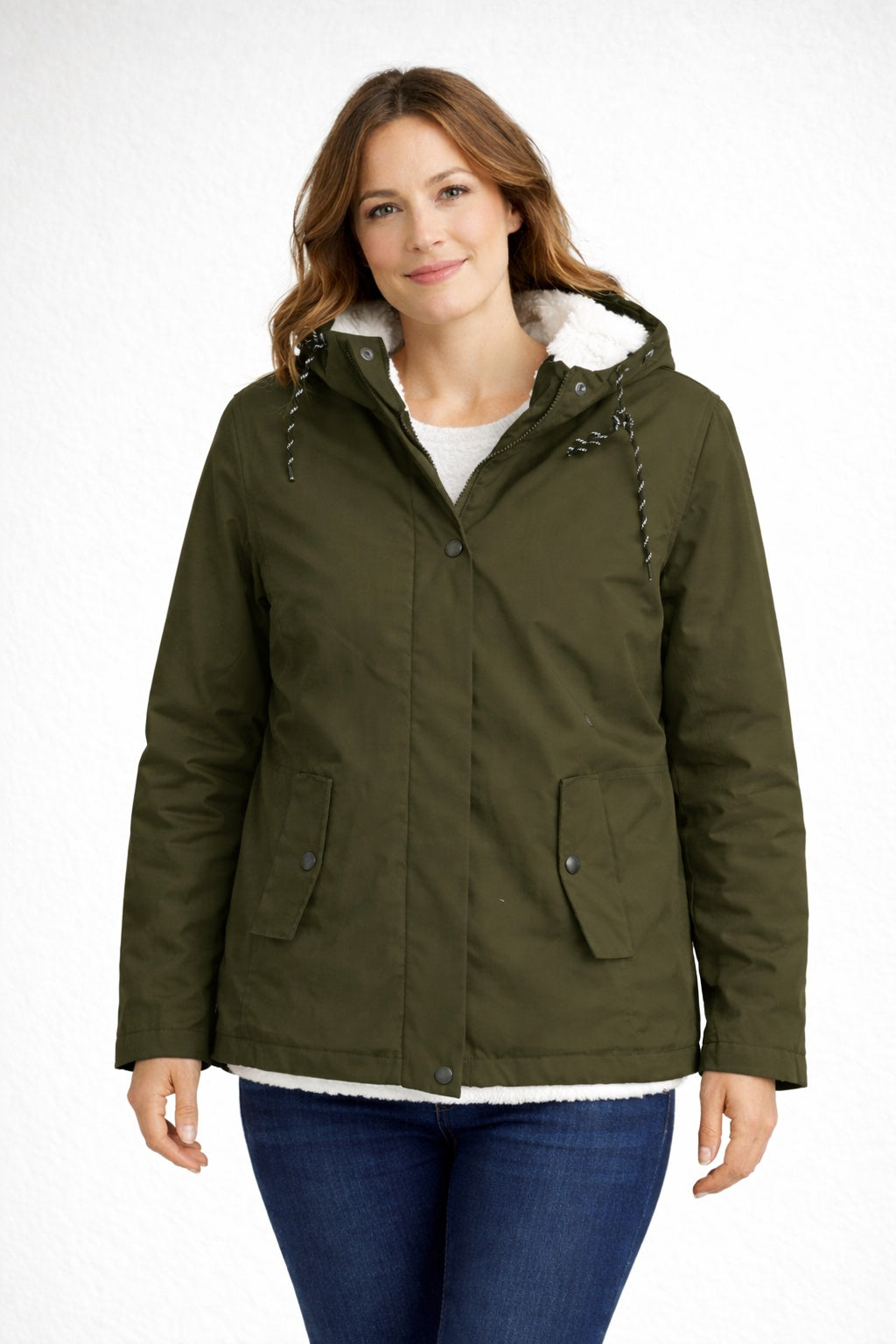 Cayetana | Chaqueta Impermeable con Forro Borreguito Mujer con Capucha
