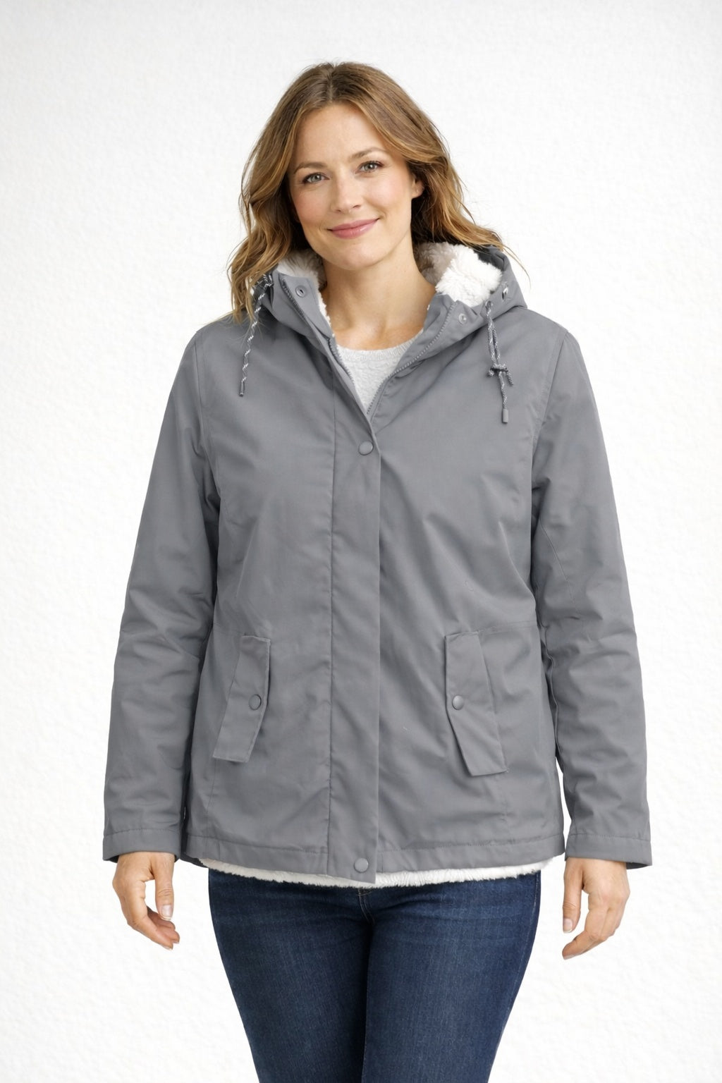 Cayetana | Chaqueta Impermeable con Forro Borreguito Mujer con Capucha