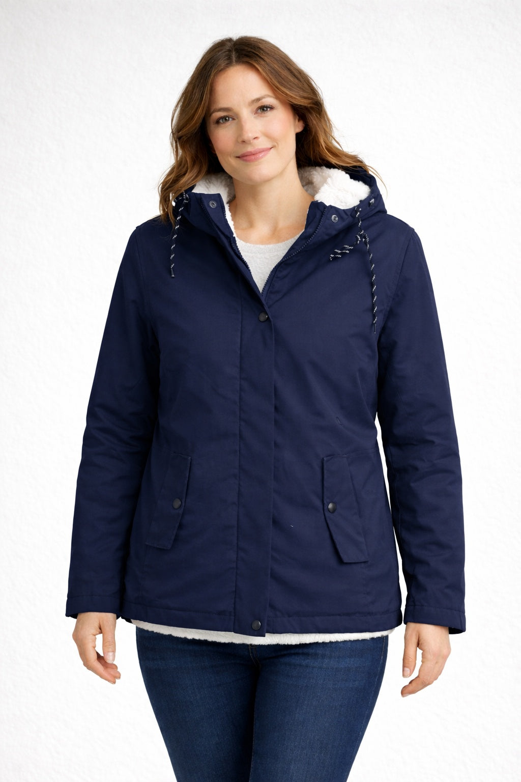 Cayetana | Chaqueta Impermeable con Forro Borreguito Mujer con Capucha