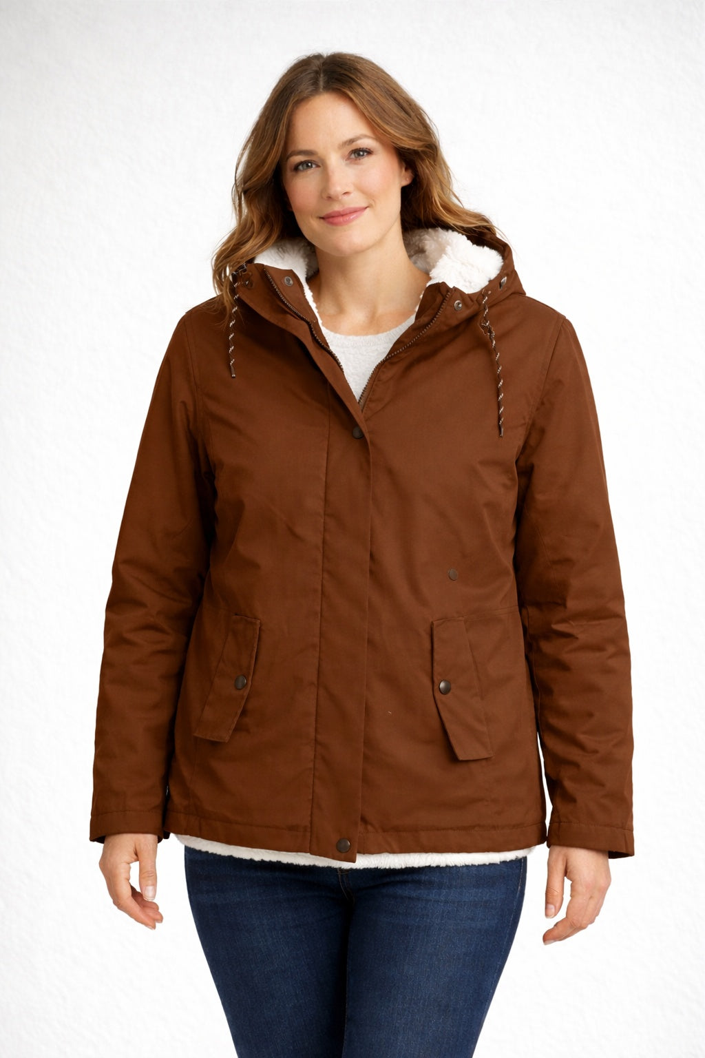 Cayetana | Chaqueta Impermeable con Forro Borreguito Mujer con Capucha