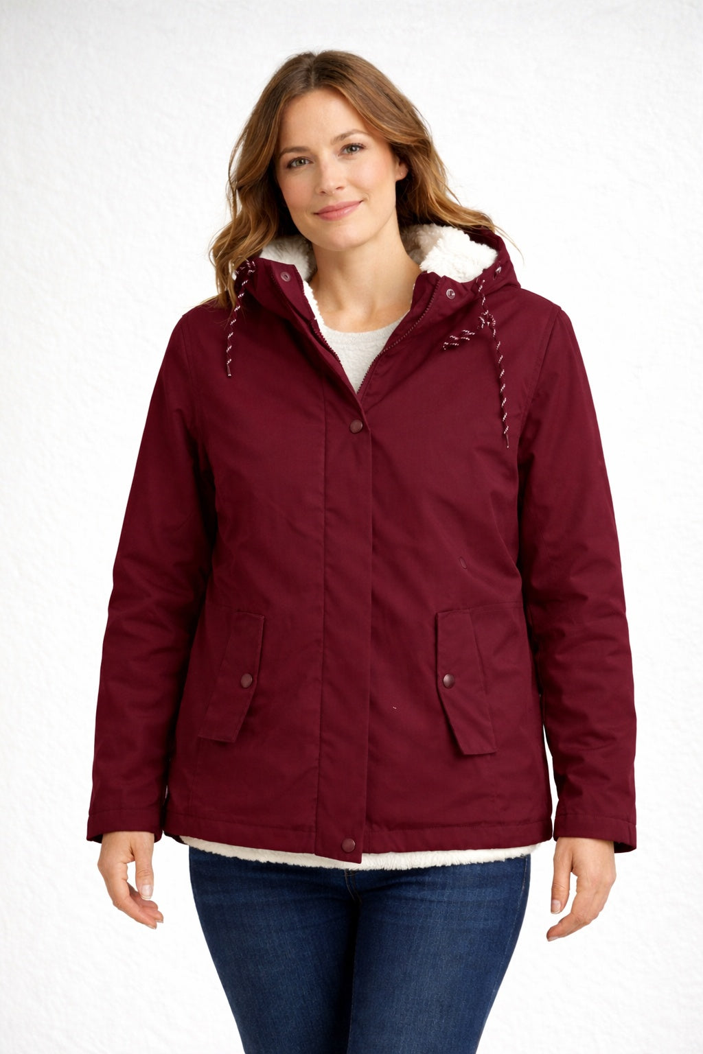 Cayetana | Chaqueta Impermeable con Forro Borreguito Mujer con Capucha