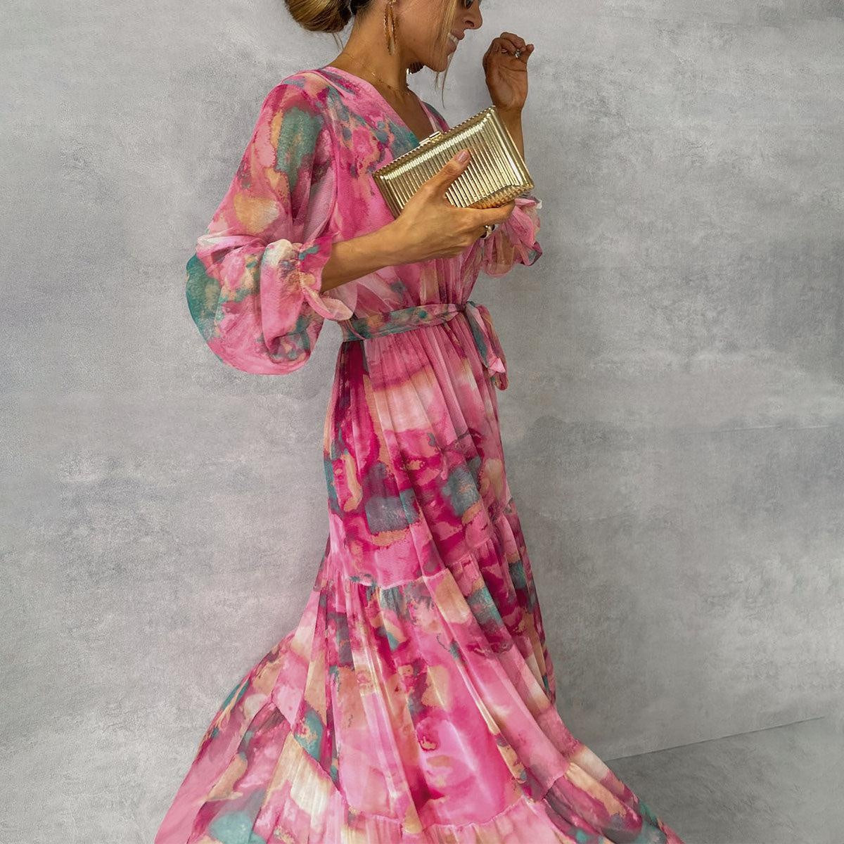 Cayetana | Vestido de Invitada de Invierno Manga Larga Mujer Estampado