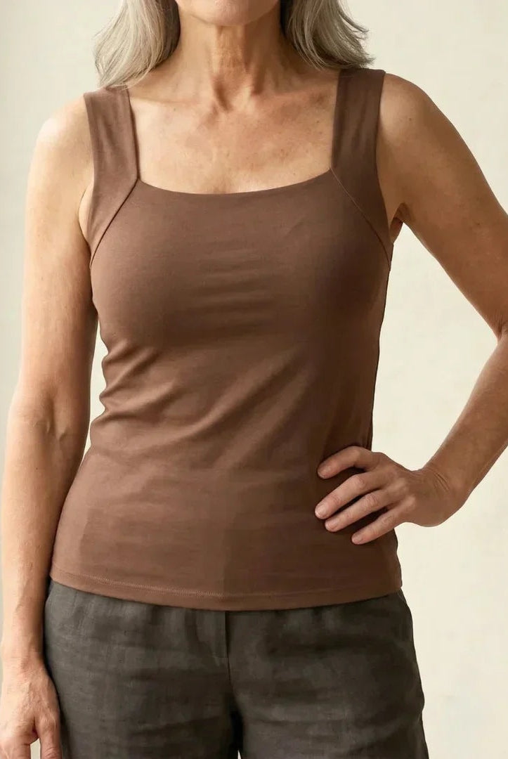 Celeste | Top con Sujetador Incorporado Mujer Cuello Cuadrado