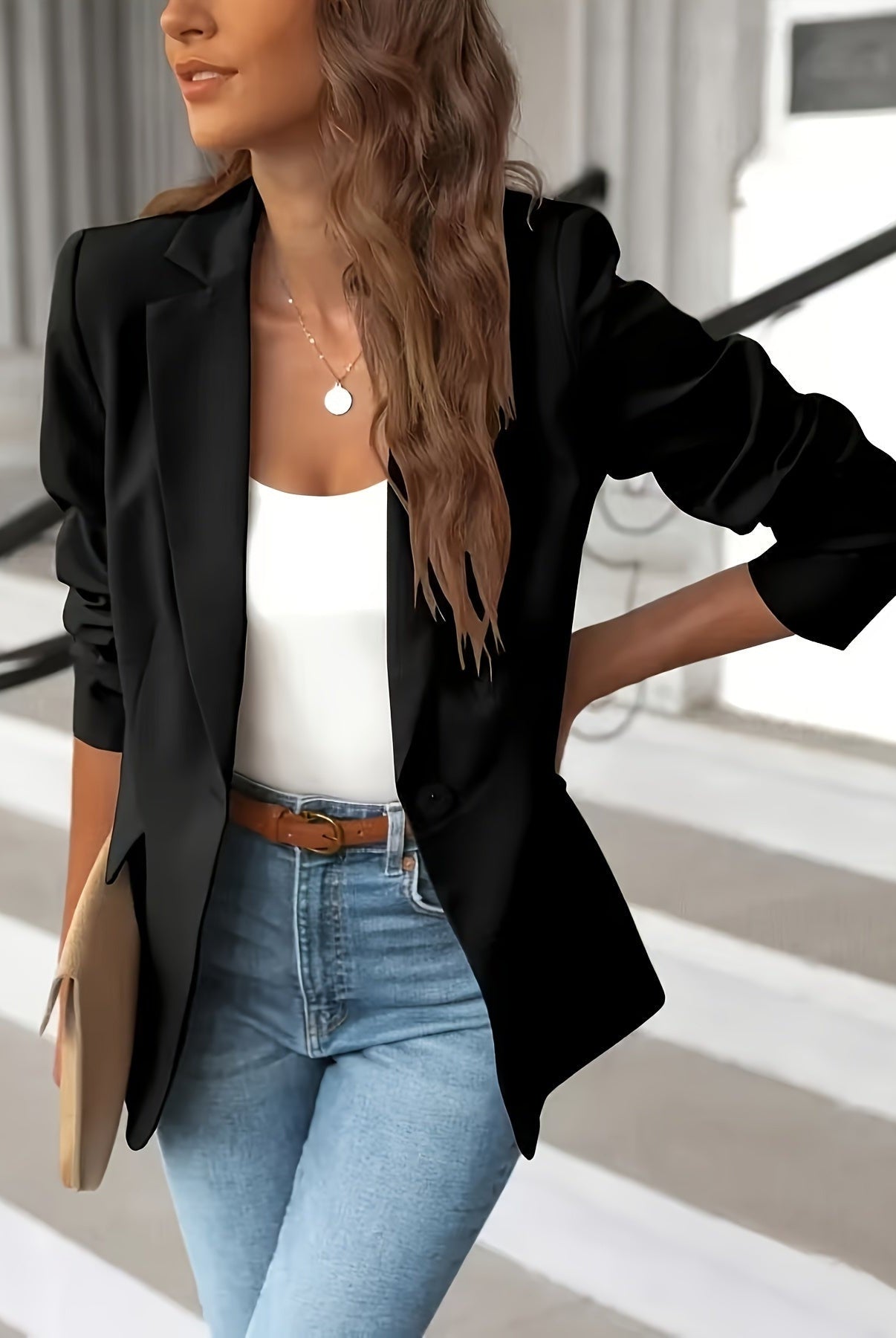 Celia | Chaqueta Americana Mujer Manga Fruncida Solapa
