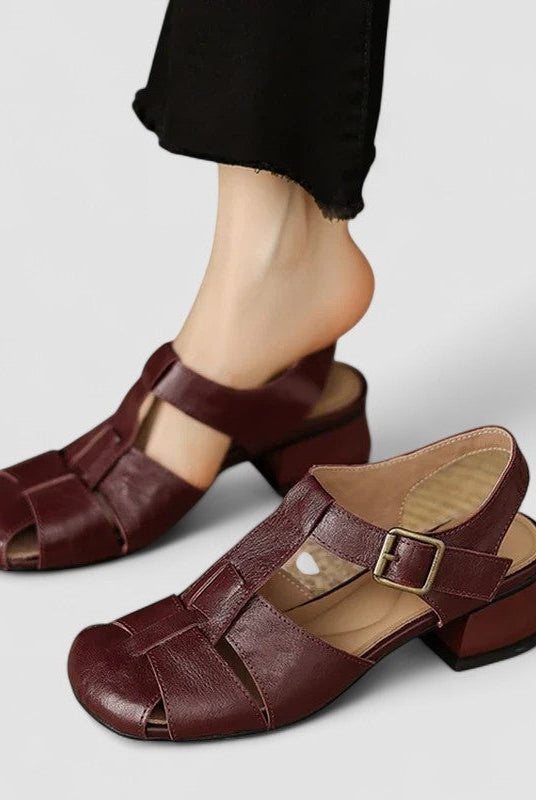 Celia | Mary Jane Shoes Mujer Piel Tacón Bloque Tiras