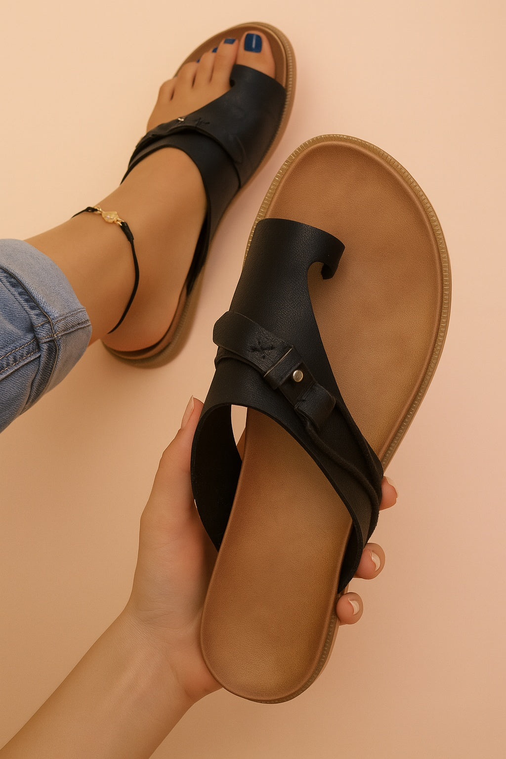 Chanclas Plataforma Hebilla Mujer Tira Ancha