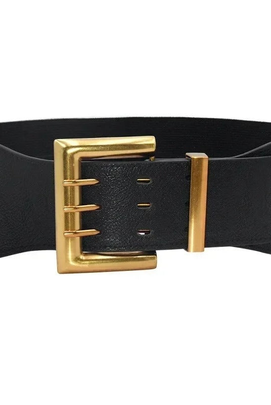 Cinturón Ancho con Hebilla Rectangular Mujer