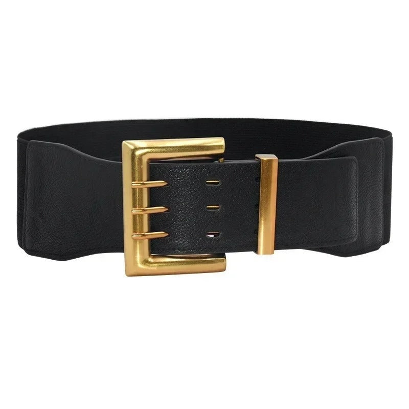 Cinturón Ancho con Hebilla Rectangular Mujer