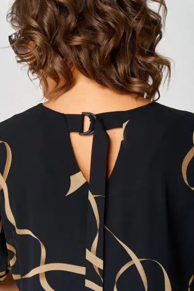 Concha | Vestido Midi Elegante Estampado Mujer Escote V Manga Corta