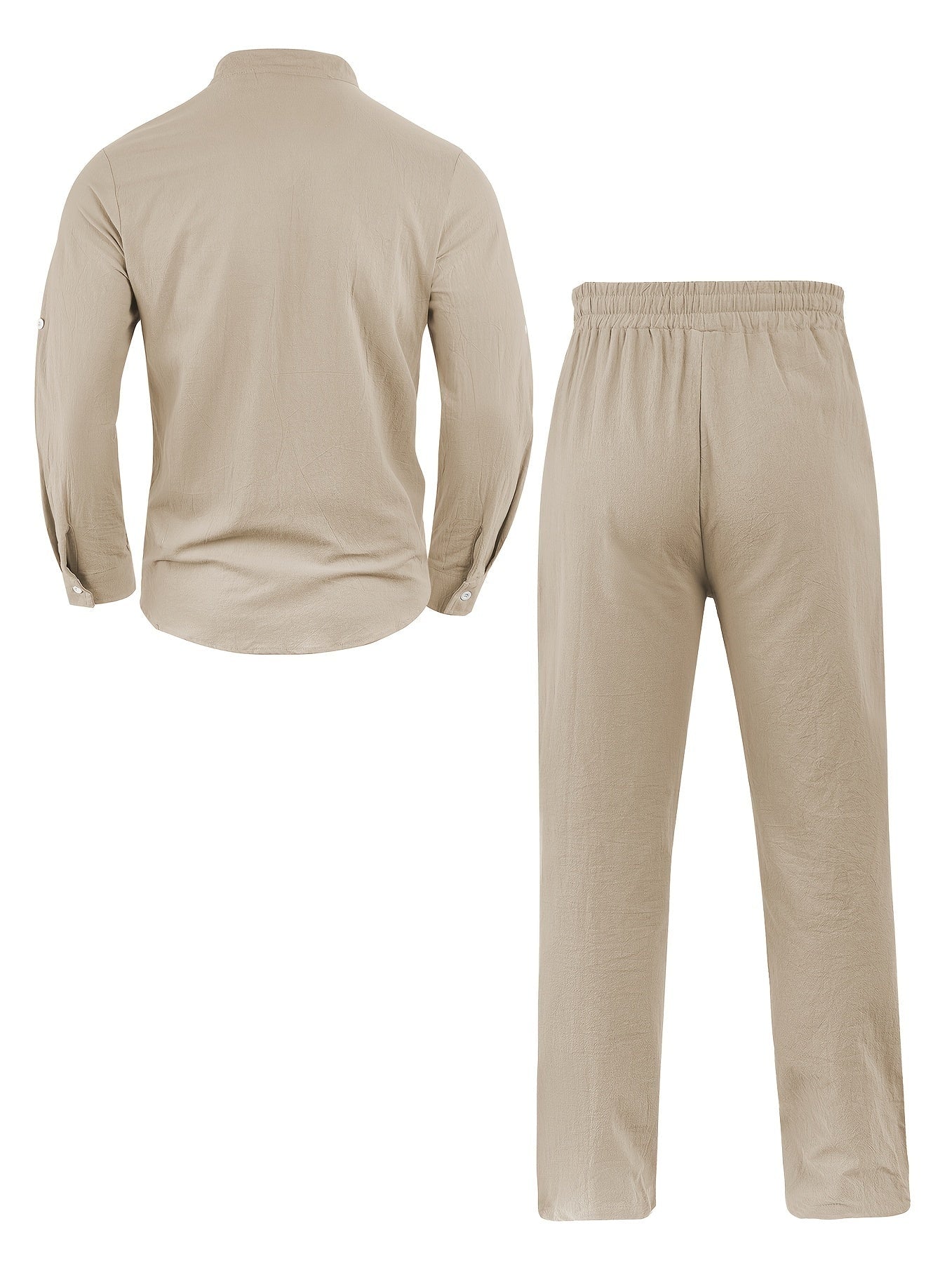 Conjunto Camisa de Lino de Manga Larga y Pantalón Hombre