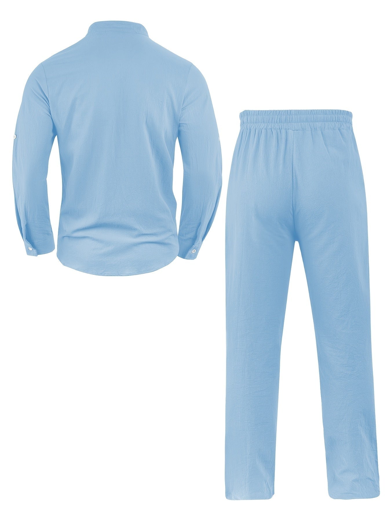 Conjunto Camisa de Lino de Manga Larga y Pantalón Hombre