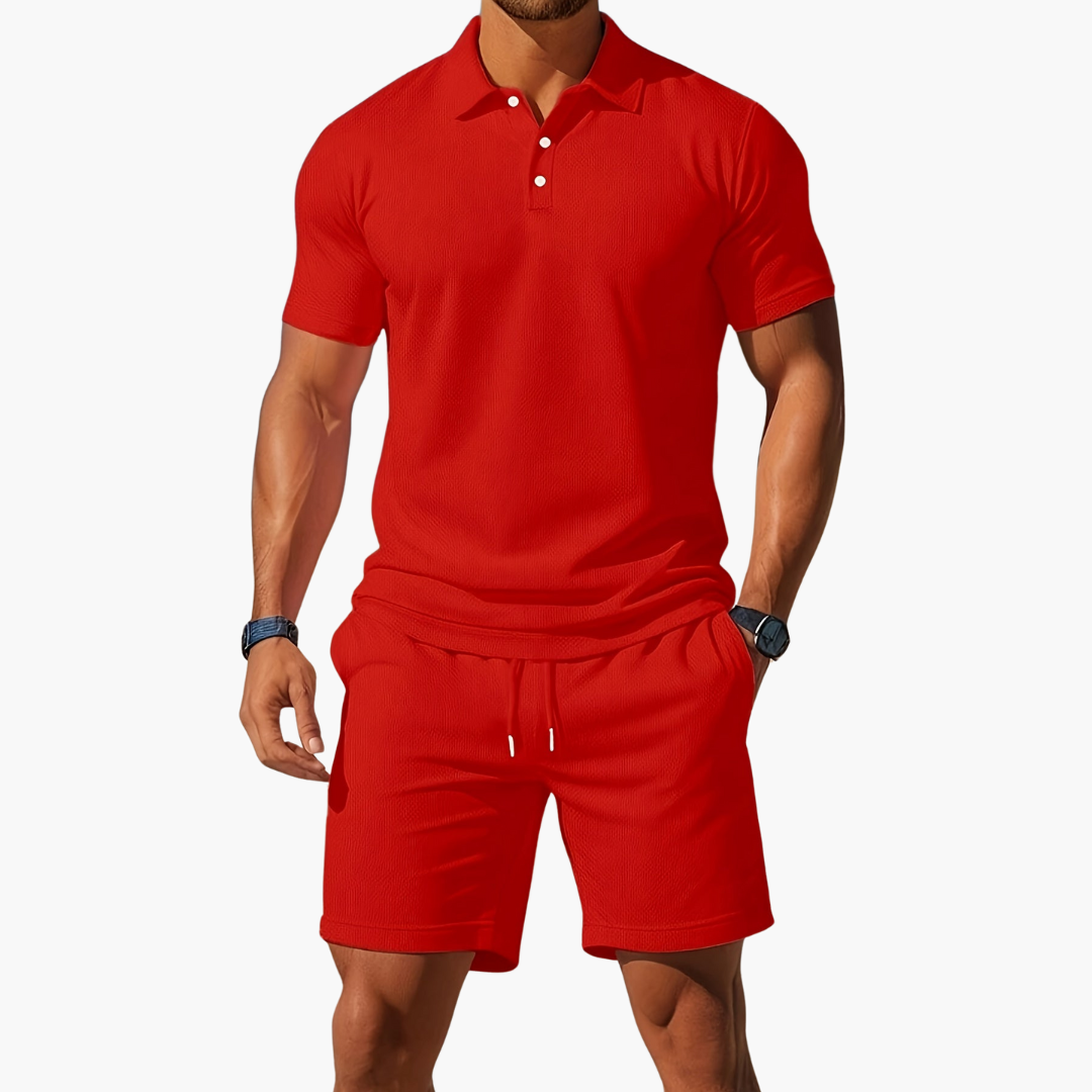 Conjunto Deportivo de Polo y Pantalón Corto Hombre
