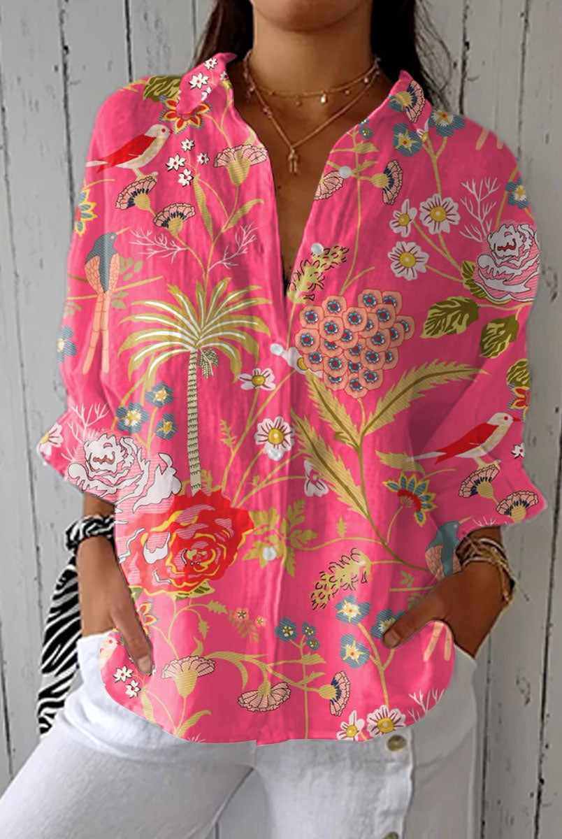 Consuelo | Blusa Tropical Estampada Mujer Escote V