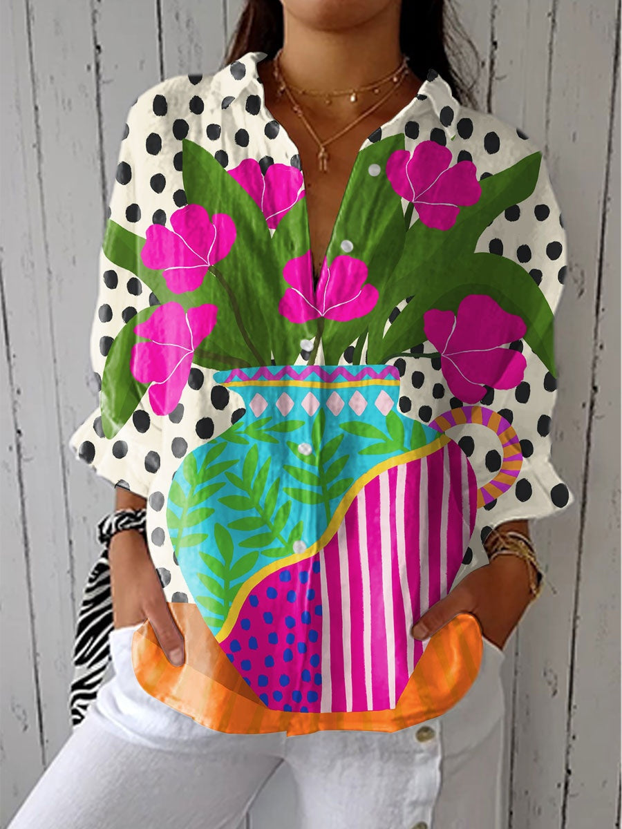 Consuelo | Blusa Tropical Estampada Mujer Escote V