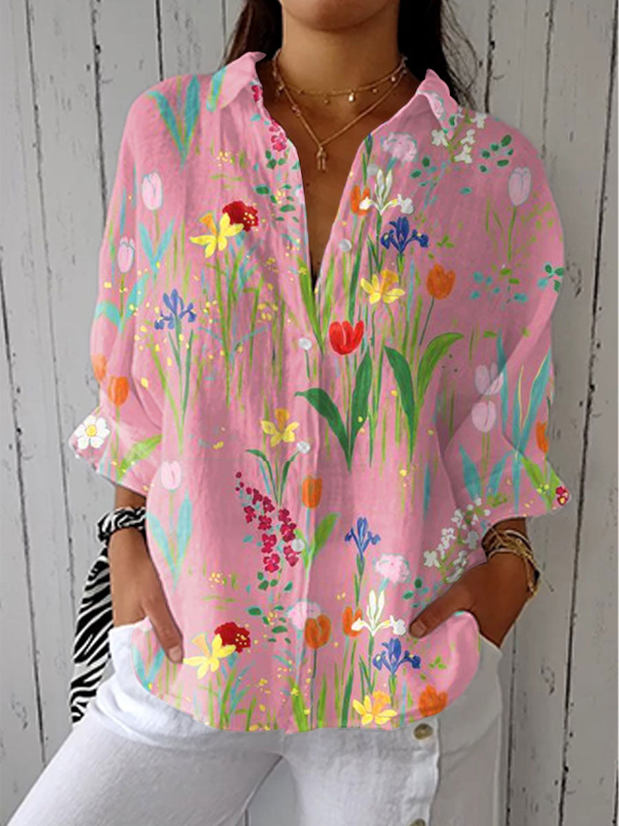 Consuelo | Blusa Tropical Estampada Mujer Escote V