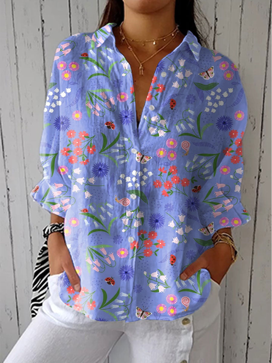 Consuelo | Blusa Tropical Estampada Mujer Escote V