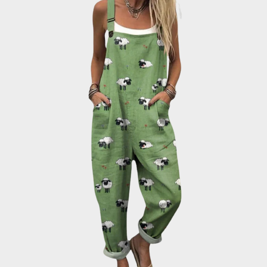 Consuelo | Mono Peto Estampado Casual Mujer Tirantes Ajustables