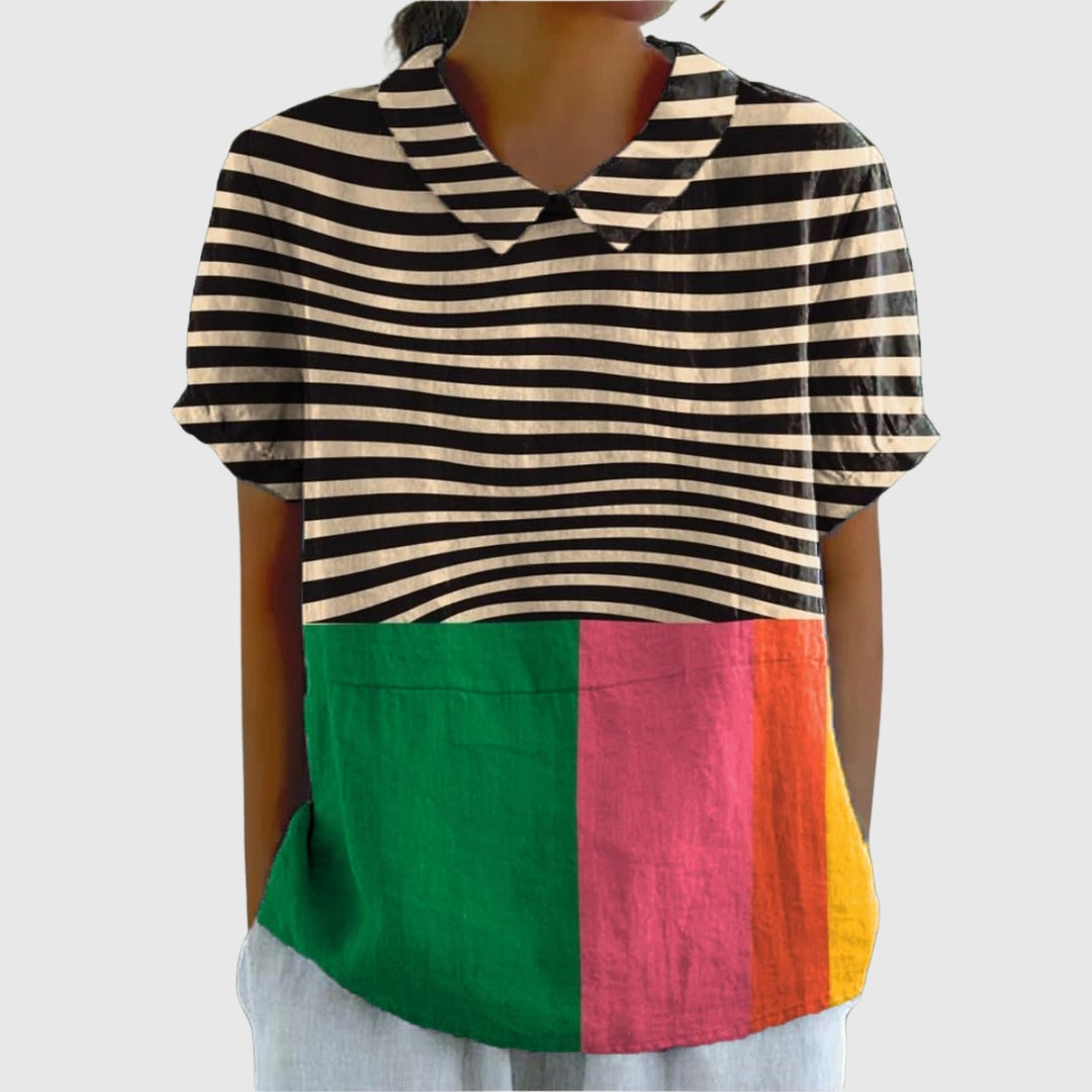 Covadonga | Camisa Oversize Estampada de Manga Corta Mujer