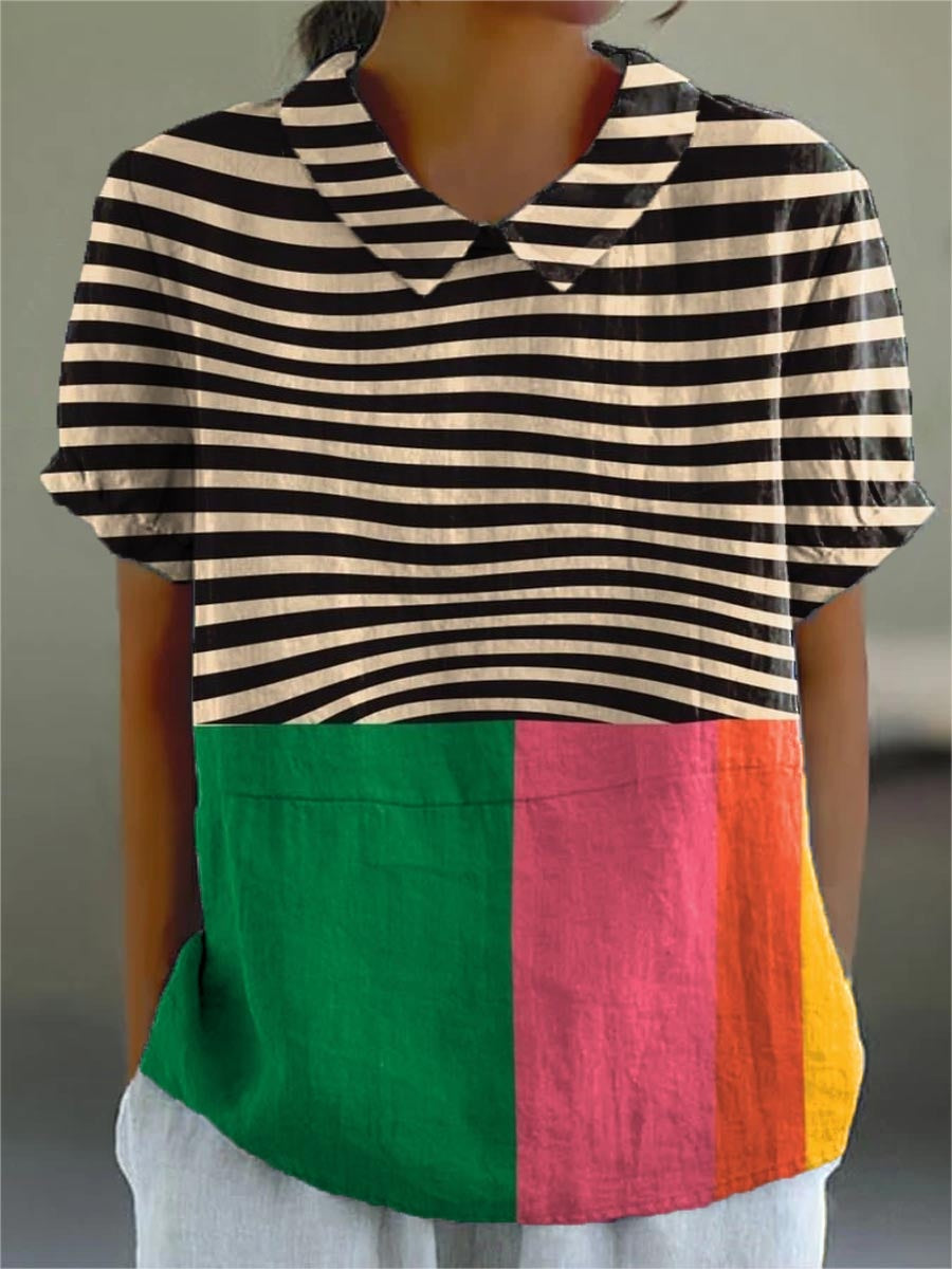 Covadonga | Camisa Oversize Estampada de Manga Corta Mujer